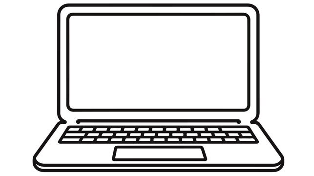Laptop Vector Icon. Editable Stroke flat vector 