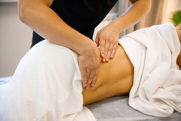 Fototapeta na wymiar Wellness Journey: Gentle Stomach Massage