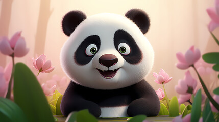 Obraz premium Vibrant panda