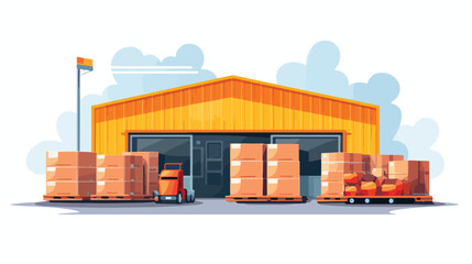 Logistic warehouse flat icon  flat vector