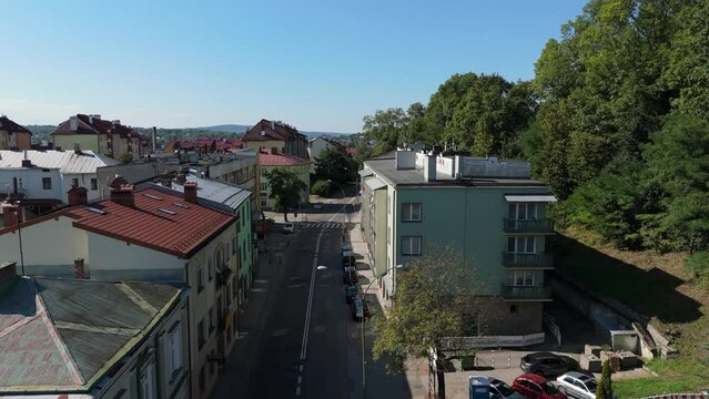 Kosciuszki Street Downtown Sanok Aerial View Poland