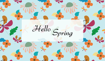 Spring-themed floral pattern design