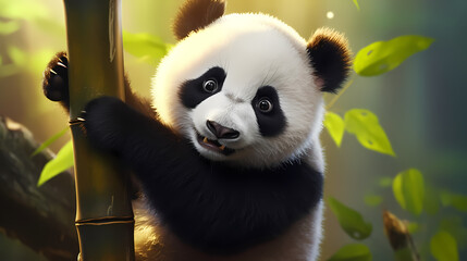 Obraz premium Vibrant panda