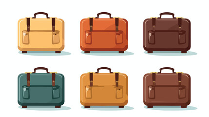Luggage briefcase baggage flat vector