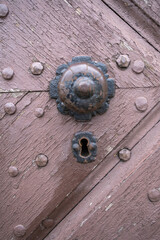 old wooden door with lock