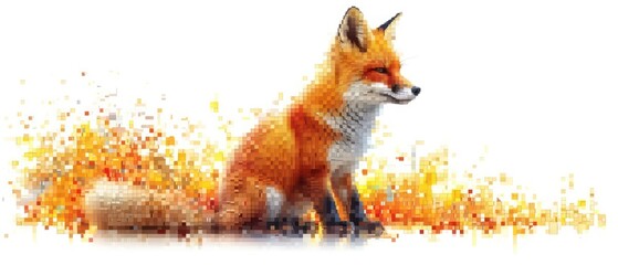 Obraz premium orange fox sitting in the grass