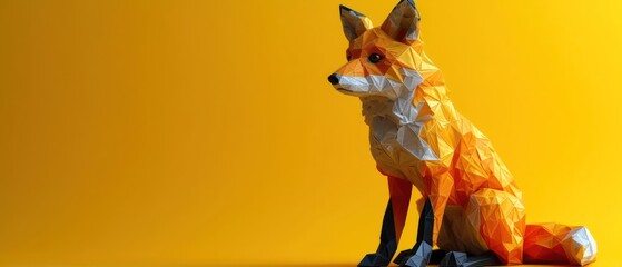 orange fox sitting in the floor - obrazy, fototapety, plakaty