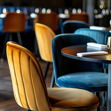 close-up detail of a stylish modern restaurant interior design. 3d render.