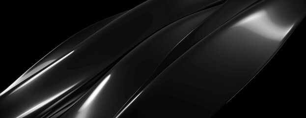 Sleek and Shiny Black Surface: Elegant UI Background - Abstract Desktop Wallpaper