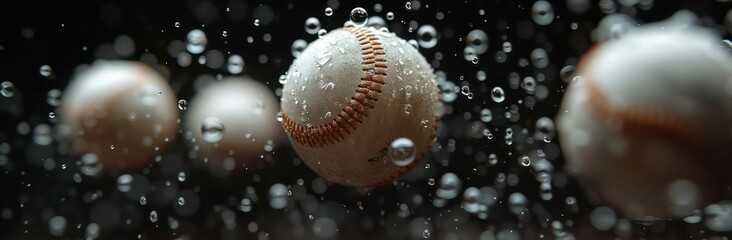 Fototapeta na wymiar sparkling baseball balls 