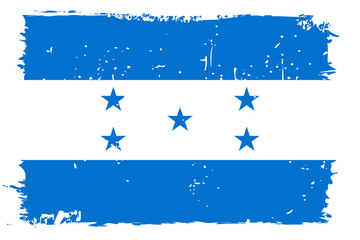 Honduras flag - vector flag with stylish scratch effect and white grunge frame.