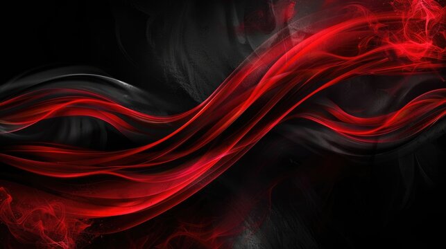 Bold Black and Red Blend: Striking Abstract Design - Sophisticated Desktop Wallpaper