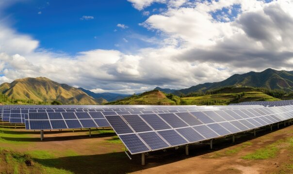 Solar energy. sustainable energy project contributing to global economic resilience