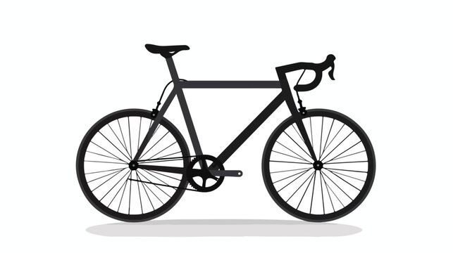 Illustration of road bike silhouette icon art flat