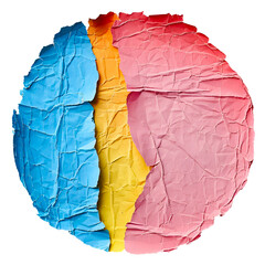 ai generated round paper sticker shape with torn edges and surface.