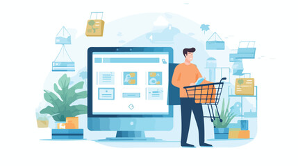 Modern shopping online ordering system of products 