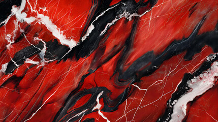 Abstract Red and Black Marble Texture with Natural Patterns - obrazy, fototapety, plakaty