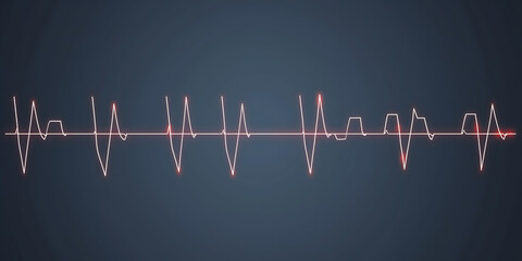 Abstract ECG Heartbeat Pulse on a Dark Background for Medical Design