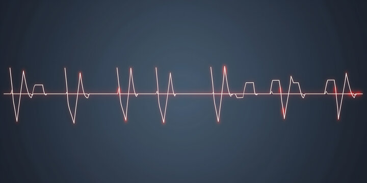 Abstract ECG Heartbeat Pulse on a Dark Background for Medical Design