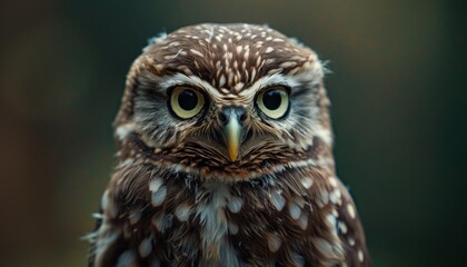 Naklejka premium Intense gaze of a little owl
