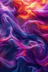 Obraz premium Luxurious Abstraction-Création: Luminous Colorful Liquids with Dark Gray Drapery - 3D Objects Desktop Wallpaper