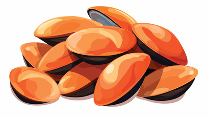 Mussels icon Flat illustration of mussels vector - obrazy, fototapety, plakaty