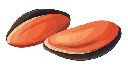 Mussels icon Flat illustration of mussels vector - obrazy, fototapety, plakaty