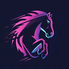 Equestrianism FEI logo in a high-tech style. Dynamic and modern logo design representing the passion and energy of equestrian sports