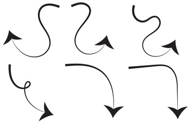 Naklejka premium Elegant arrows set for business plan, presentation and education. Sign, Symbol, Hand drawn arrow collection