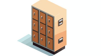 Office locker icon. Isometric illustration of office