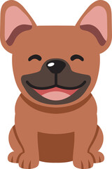 Cartoon character smiling french bulldog for design.
