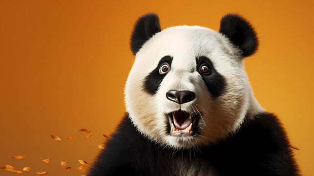 Illustration of surprised panda © ma