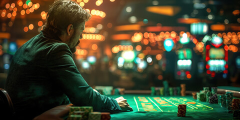 Gentleman plays in a casino.