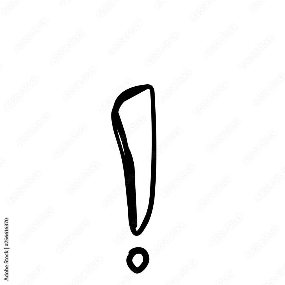 Wall mural exclamation marks handdrawn doodle style vector