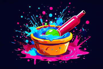 A realistic portrayal of the Holi Day festival Ai Generated Image or Happy Holi Day