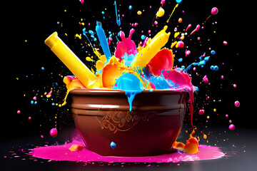 A realistic portrayal of the Holi Day festival Ai Generated Image or Happy Holi Day