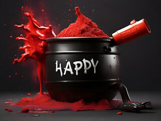 A realistic portrayal of the Holi Day festival Ai Generated Image or Happy Holi Day