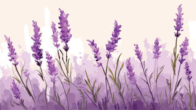 Painted lavender on a textured background Flat Vector