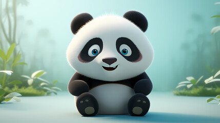 Naklejka premium Illustration of surprised panda
