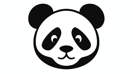 Panda icon Flat symbol panda muzzle. Isolated sign