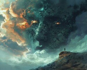 Obraz premium Neo-Surrealism for a book cover, evoking the surreal and the mystical