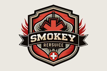 smokey rescue medics logo design