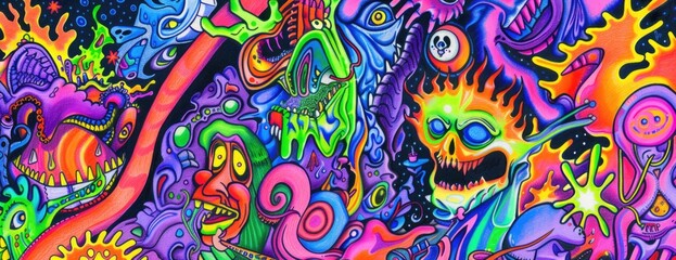 Venomous Vortex: Intense Kaleidoscopic Abstract for a Bewitching Desktop Background