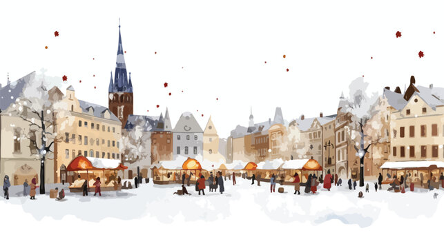 Picture of Christmas Eve in Olomouc flat vector