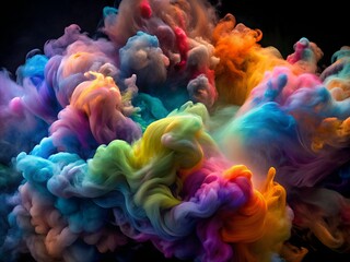 Obraz na płótnie Canvas colorful smoke abstract explosion illustration
