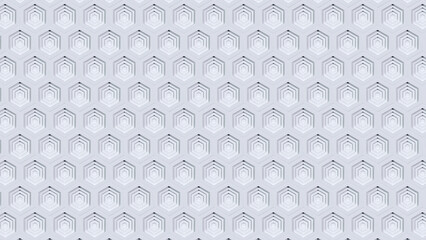White background with geometric hexagons