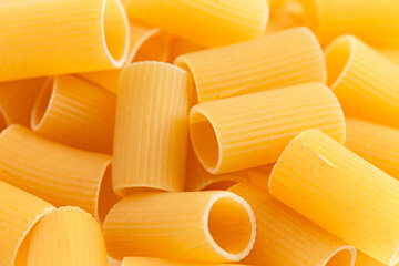 A Background of Raw Air Dry Rigatoni Pasta