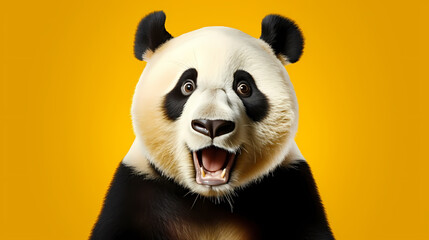 Naklejka premium Illustration of surprised panda