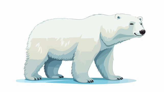 Polar bear cartoon flat vector isolated on white background