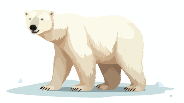 Polar bear cartoon flat vector isolated on white background